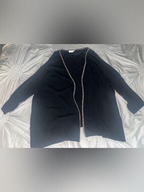 Studio I women black long sleeved cardigan open in front plus size 26